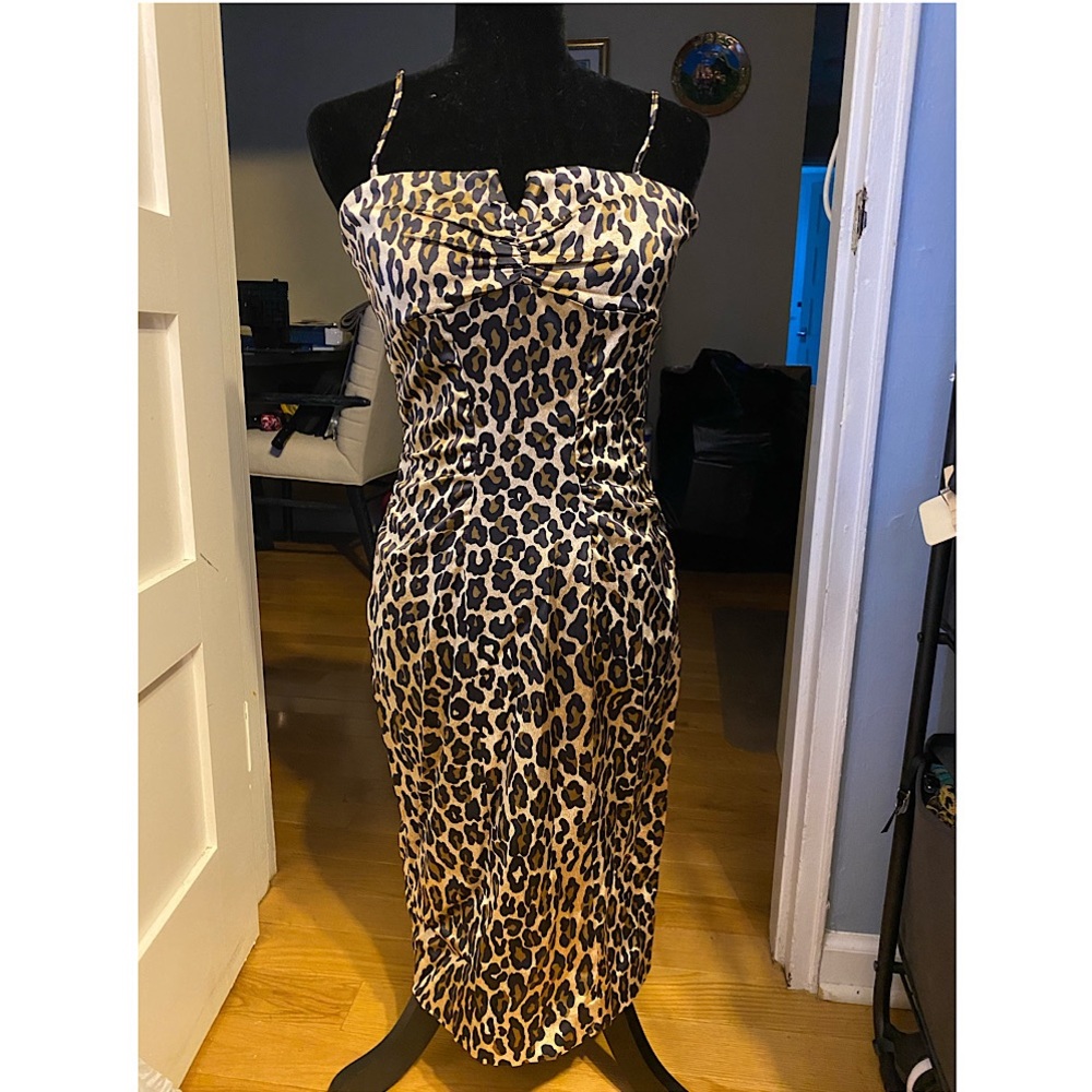 Cache Leopard print Midi dress